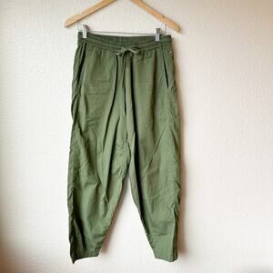 Universal Works Olive Green Cotton Track Pants Size 28 Drawstring Cargo Tapered
